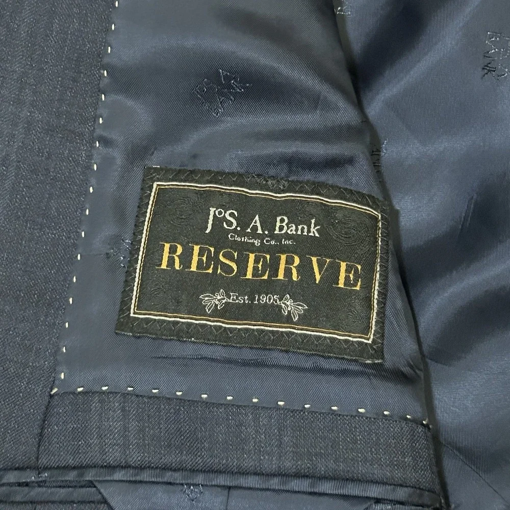 Jos. A. Bank Reserve Tailored Fit Gray Plaid Reda 1865 Sz. 52R Blazer Windowpane